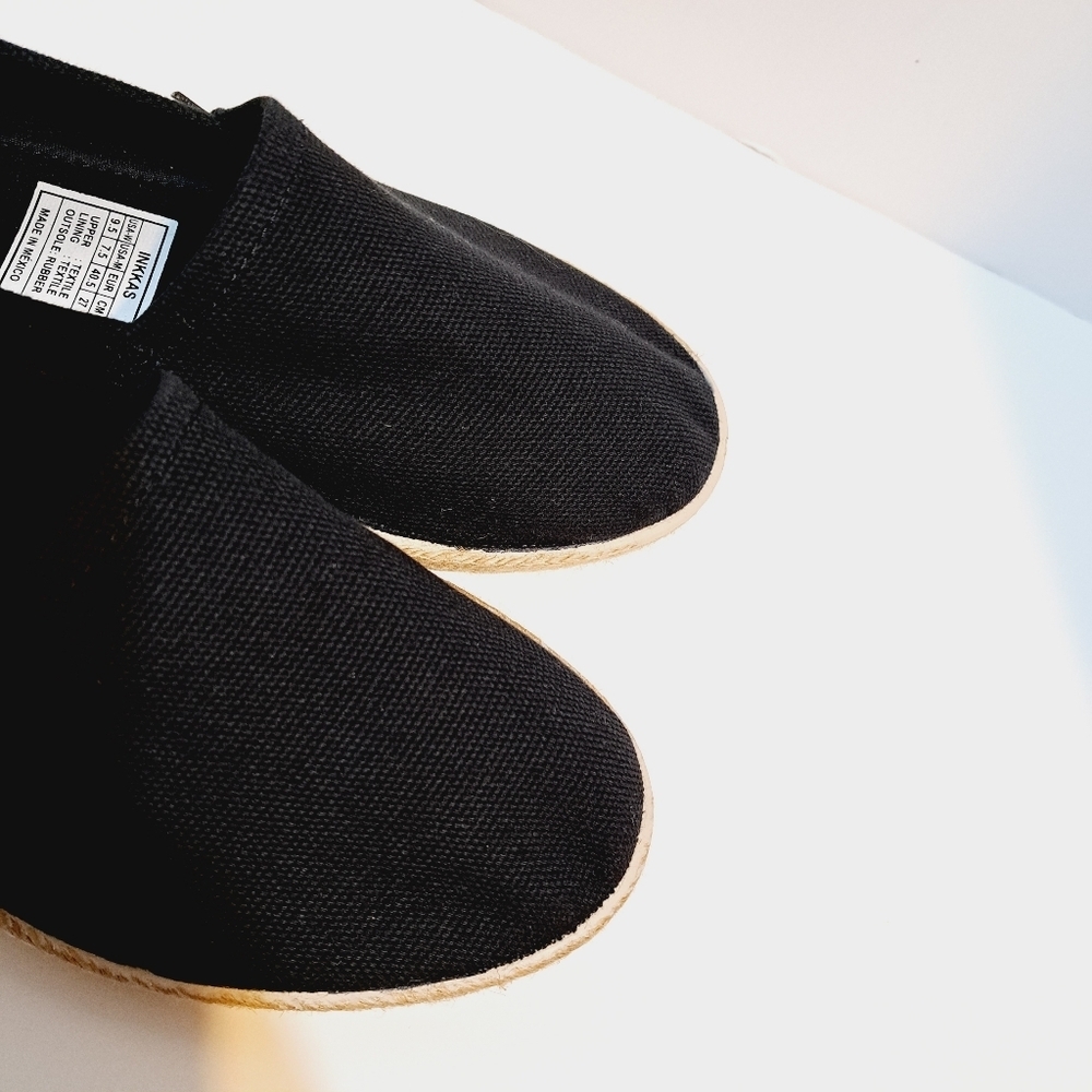 Inkkas Black Global Flat Woven Espadrille Slip On Shoes Size 9.5 - Picture 4 of 9
